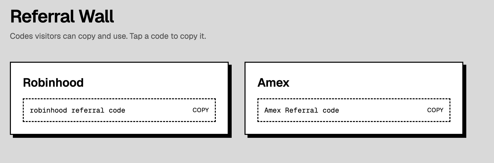 Referral Wall
